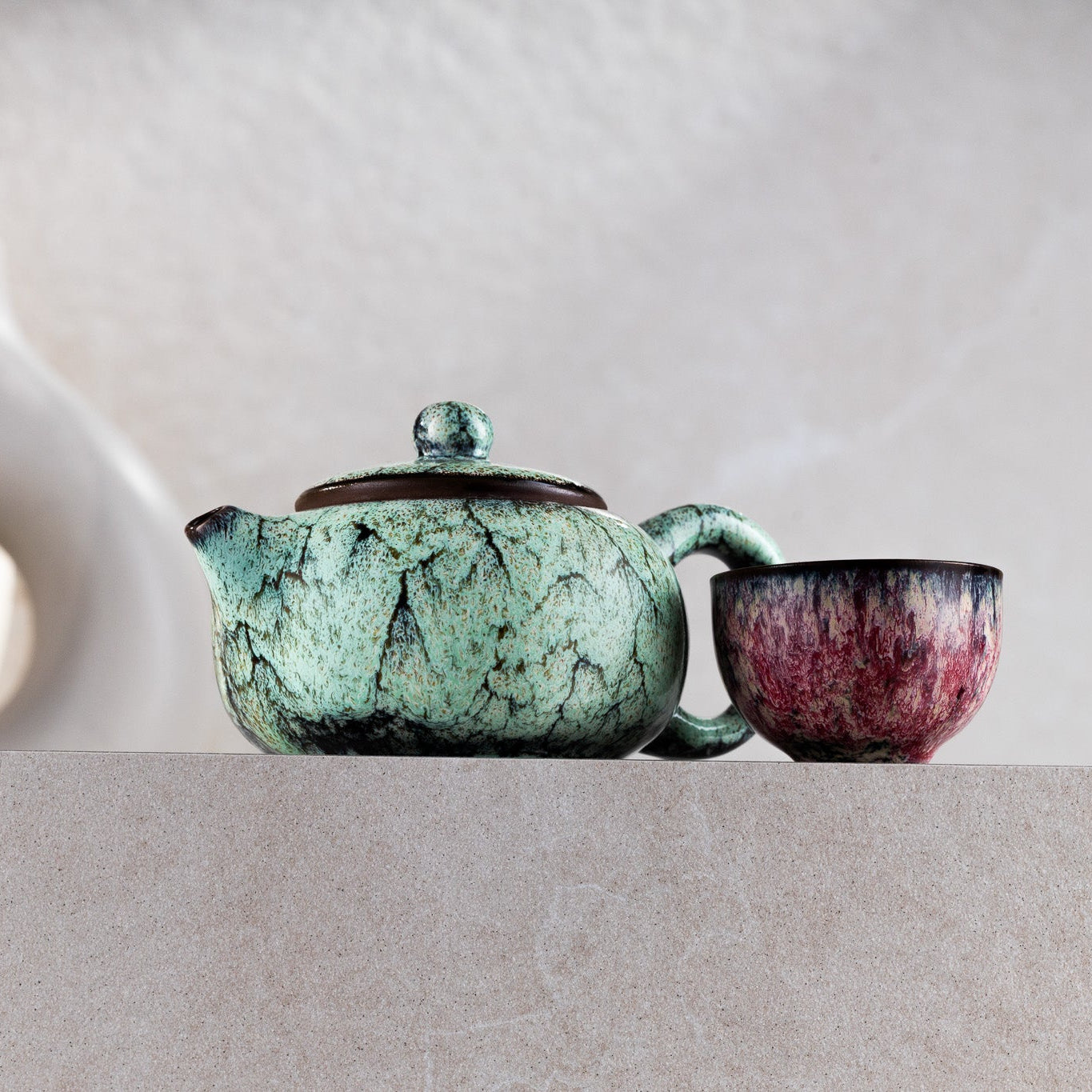 Ceramiczny Dzbanek - Elegancki Zielony Na Herbatę