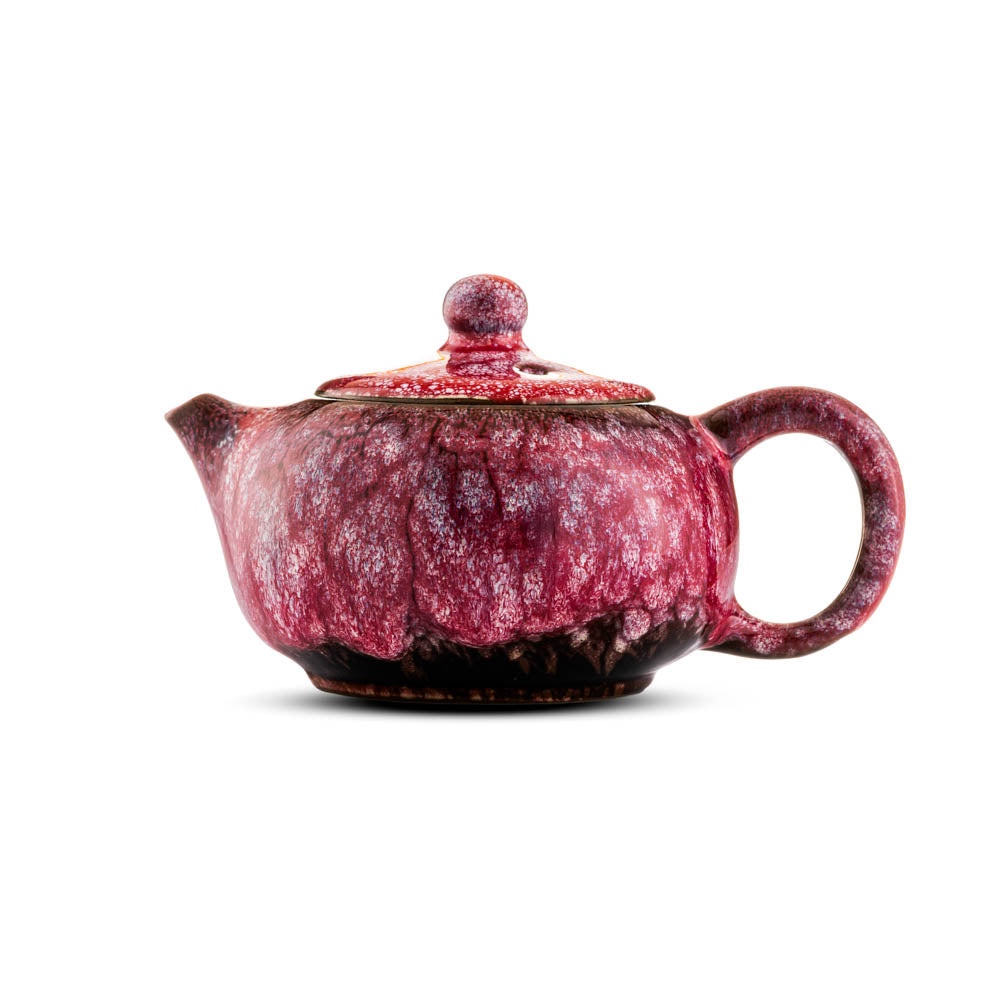 Ceramiczny Dzbanek - Elegancki Czerwony Na Herbatę