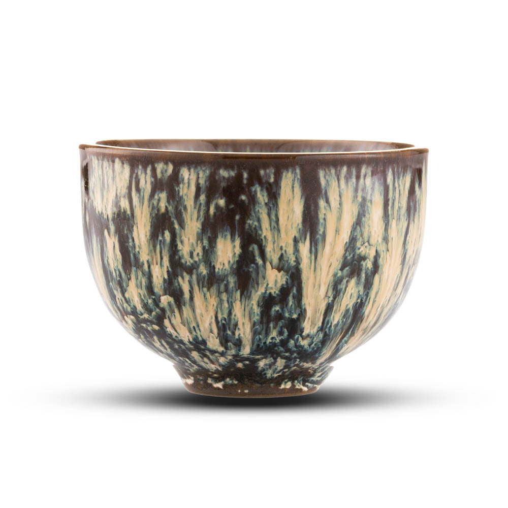 Ceramiczna Filiżanka - Elegancka Zielono-Beżowa Na Herbatę