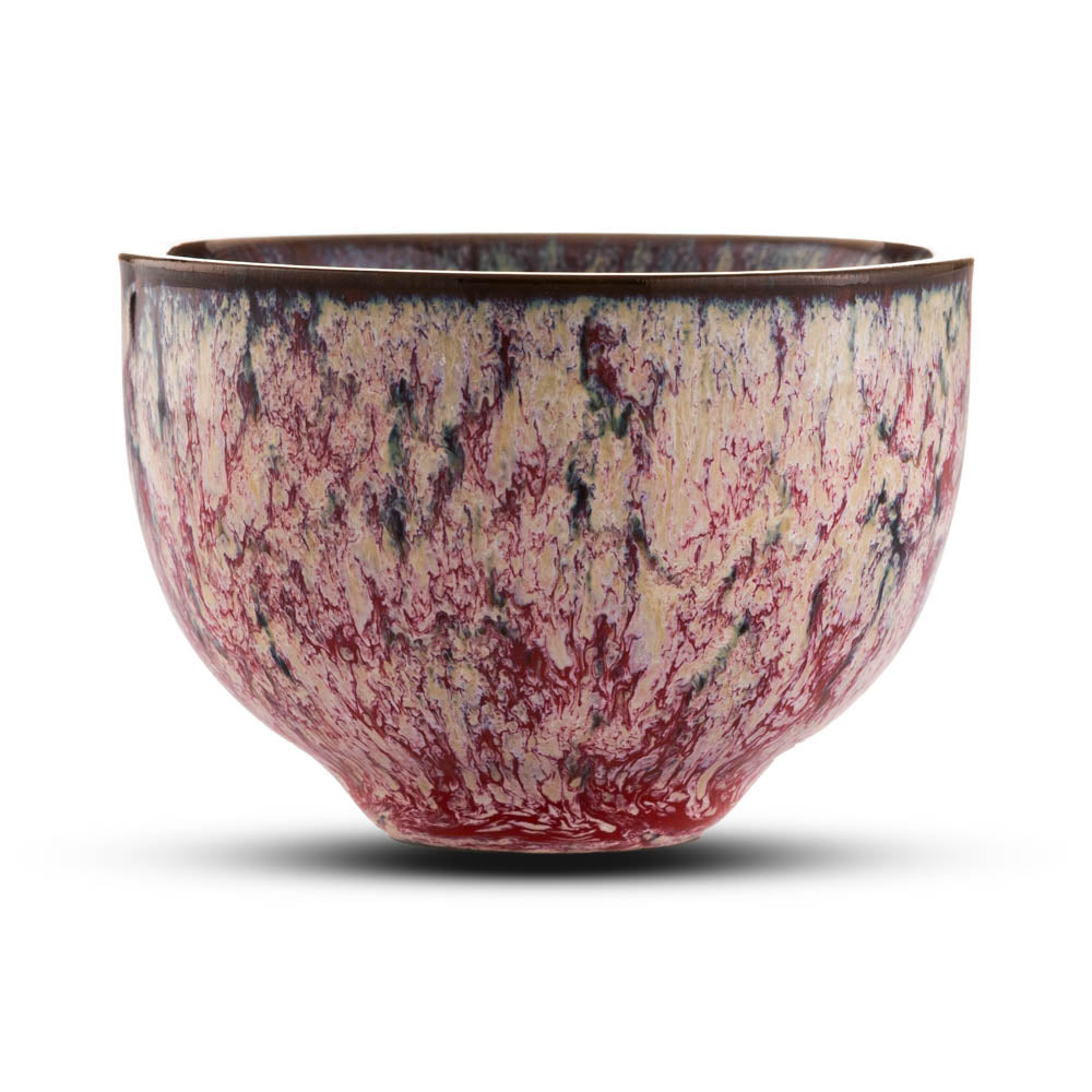 Ceramiczna Filiżanka - Elegancka Czerwono-Beżowa Na Herbatę