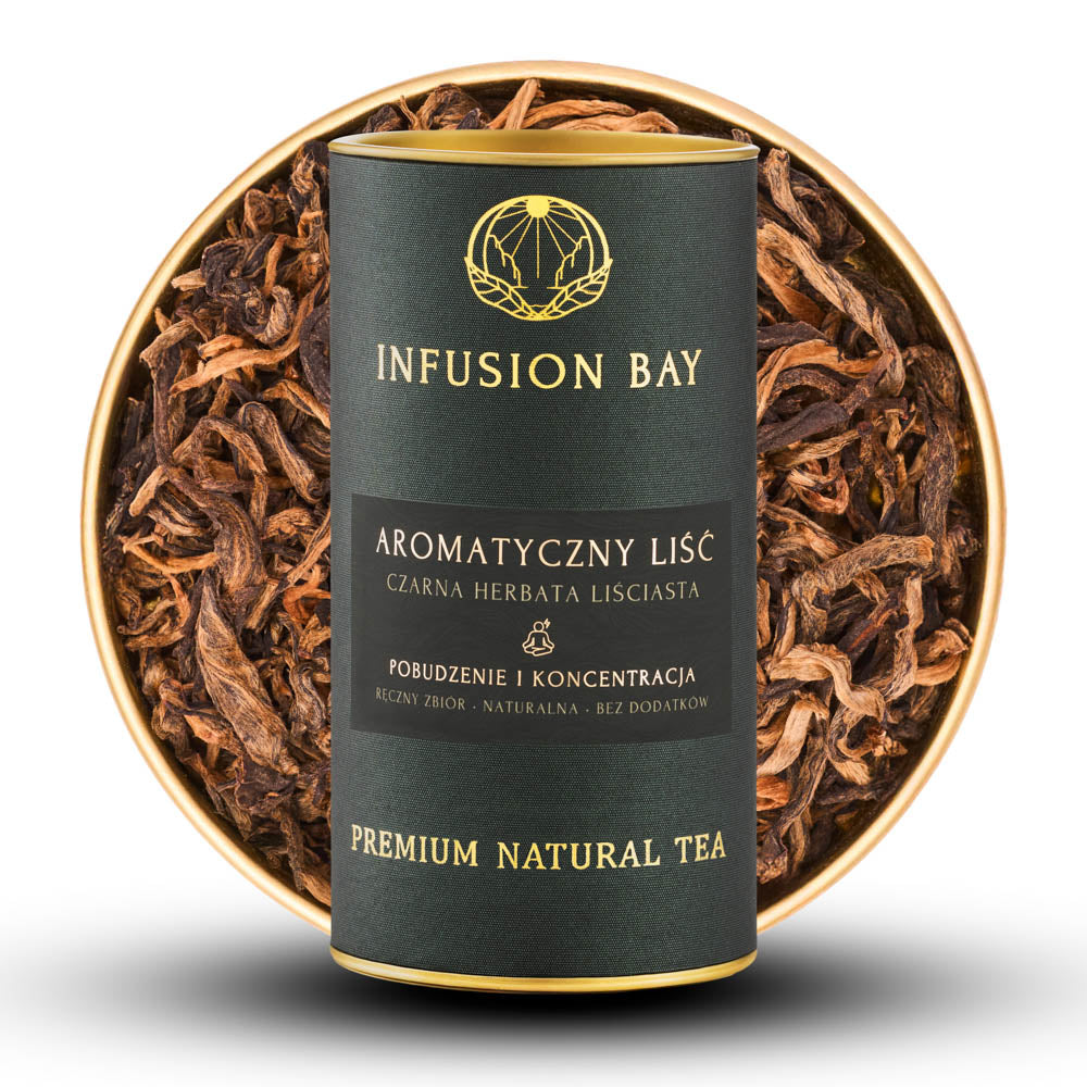 Aromatyczny Liść - Czarna Orzechowa Intensywna Ziemista Herbata Na Pobudzenie i Koncentrację