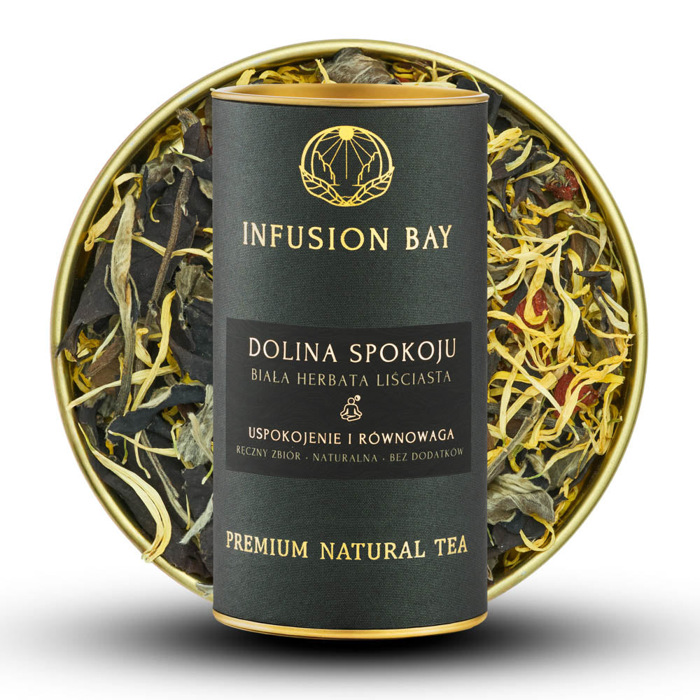 Dolina Spokoju - Biała Jaśminowa Lekko Słodka Herbata Z Chryzantemą i Jagodami Goji Na Uspokojenie i Równowagę