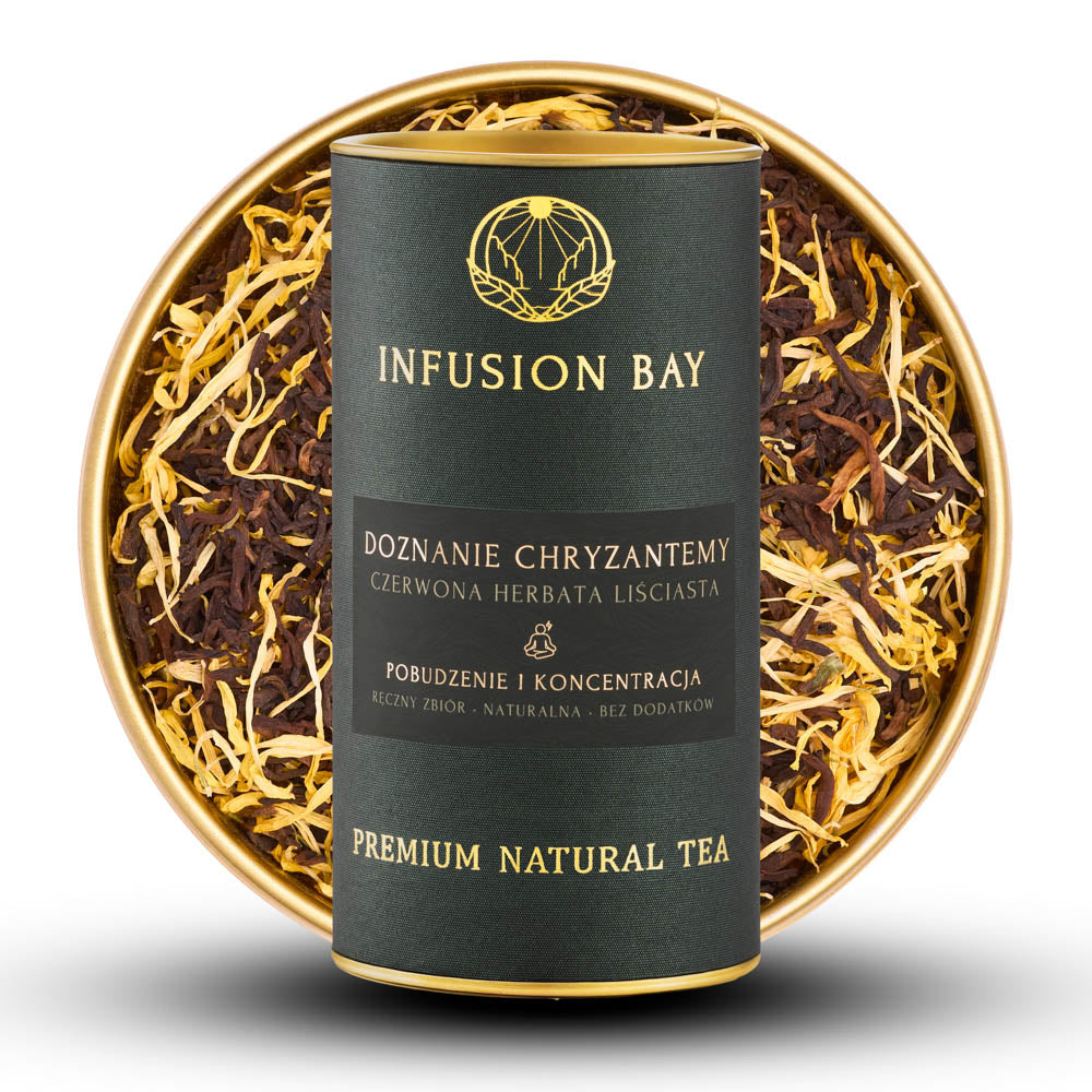 Doznanie Chryzantemy - Czerwona Mocna Orzechowa Herbata Z Chryzantemą Na Pobudzenie i Koncentrację