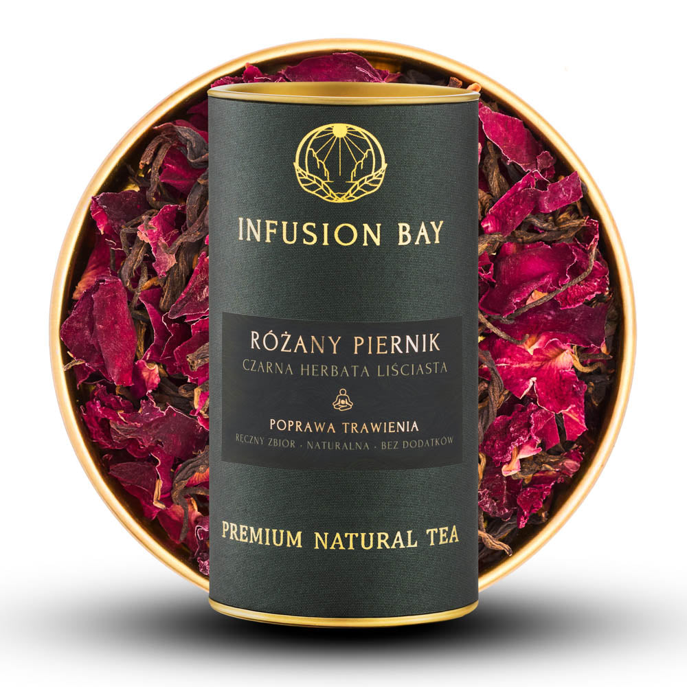 Różany Piernik - Czarna Słodka Karmelowa Różana Herbata Na Poprawę Trawienia