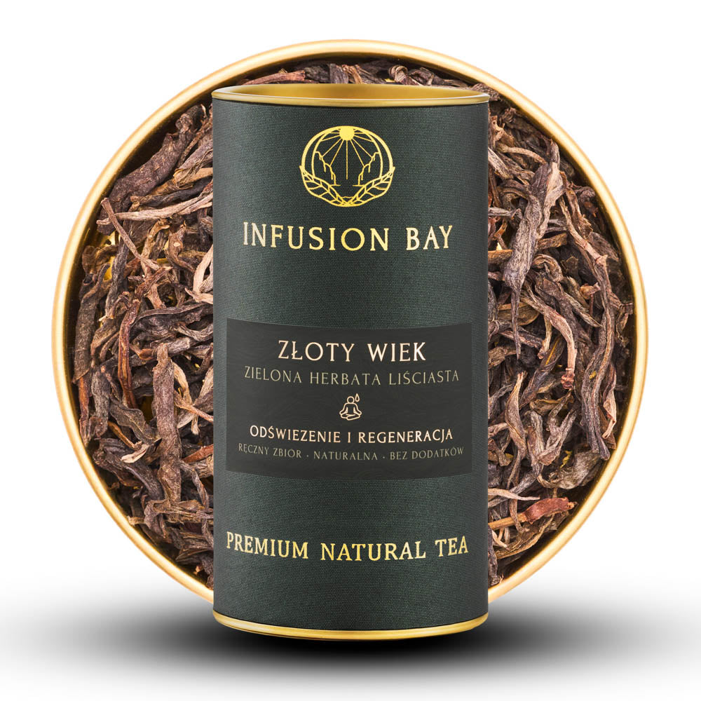 Złoty Wiek - Zielona Ostra Taninowa Głęboka Herbata Na Odświeżenie i Regenerację