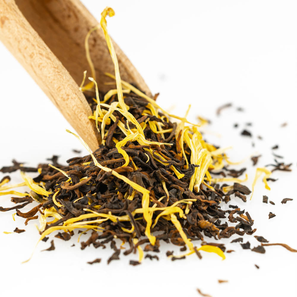 Doznanie Chryzantemy - Czerwona Mocna Orzechowa Herbata Z Chryzantemą Na Pobudzenie i Koncentrację