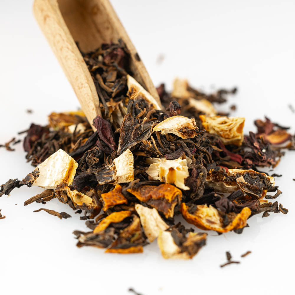 Kwiatowe Uniesienie - Czerwona Kwiatowa Herbata Z Hibiskusem Kumkwatem i Cytryną Na Uspokojenie i Równowagę