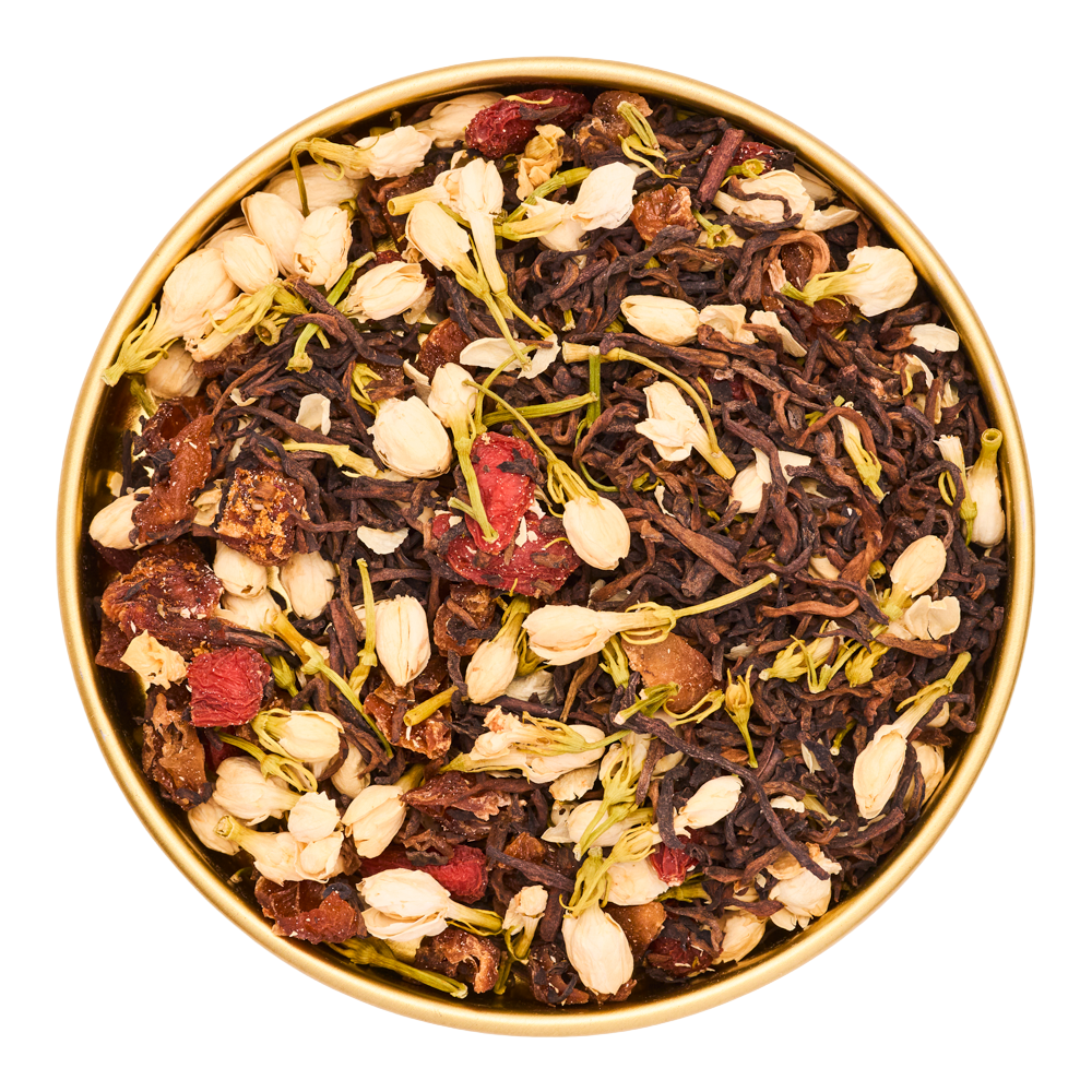 Nocne Słońce - Czerwona Trawiasta Miękka Herbata Z Jaśminem Jagodami Goji i Longanem