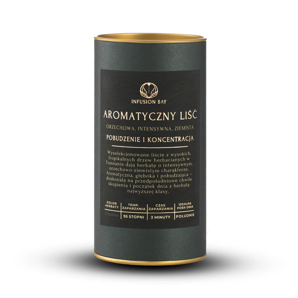 Aromatyczny Liść - Czarna Orzechowa Intensywna Ziemista Herbata Na Pobudzenie i Koncentrację