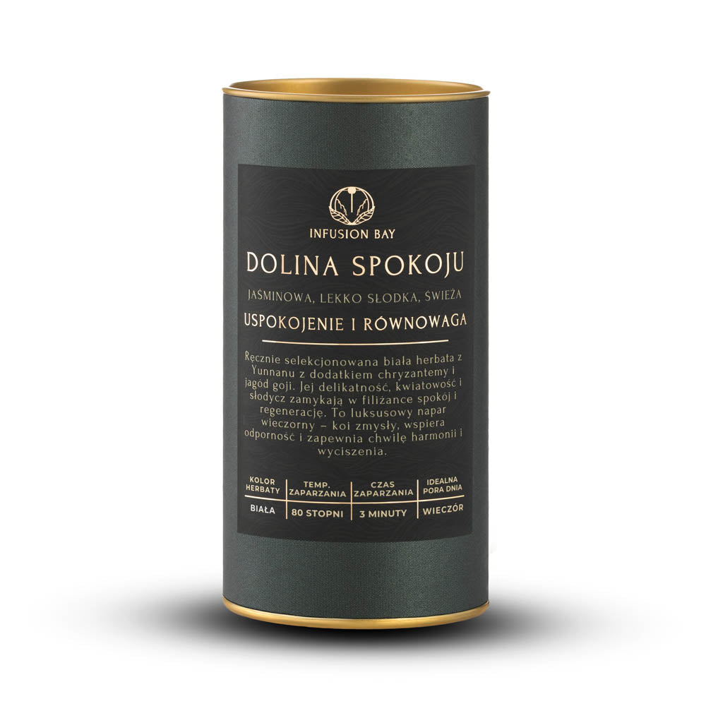 Dolina Spokoju - Biała Jaśminowa Lekko Słodka Herbata Z Chryzantemą i Jagodami Goji Na Uspokojenie i Równowagę