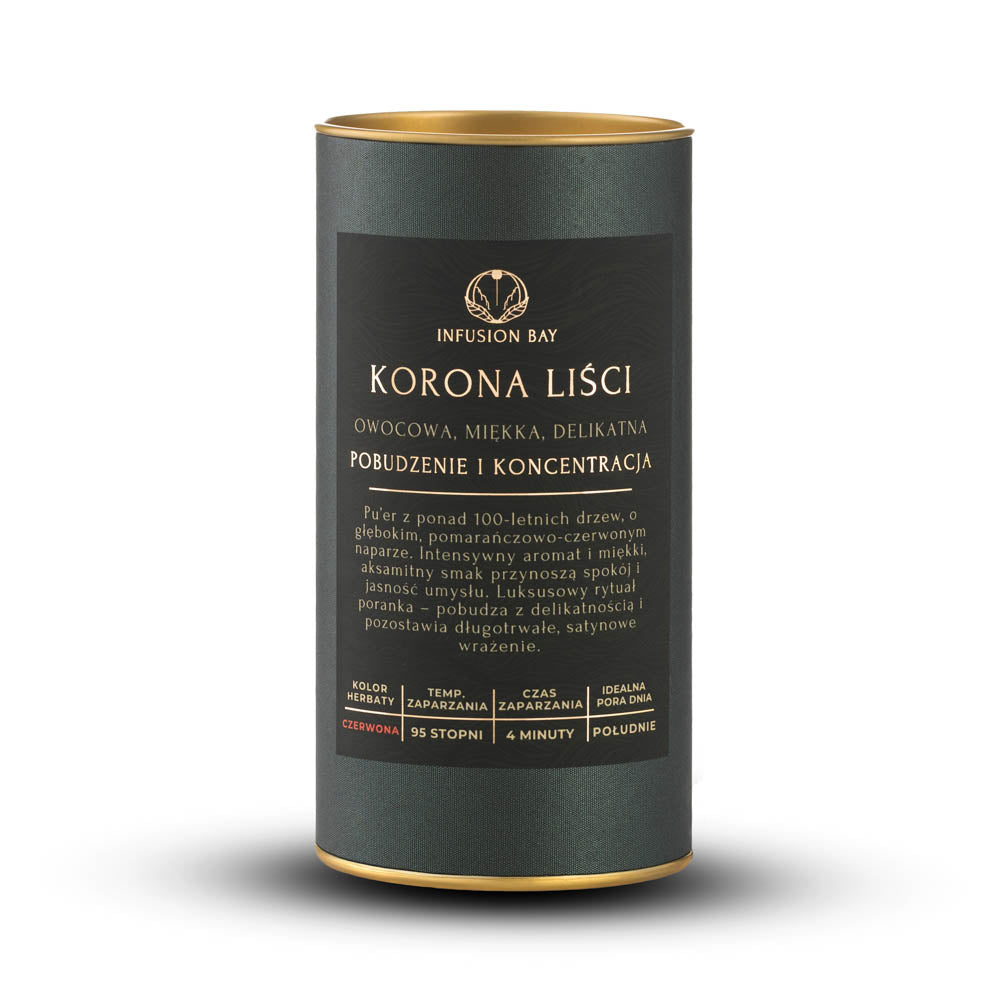 Korona Liści - Czerwona Owocowa Miękka Delikatna Herbata Na Pobudzenie i Koncentrację