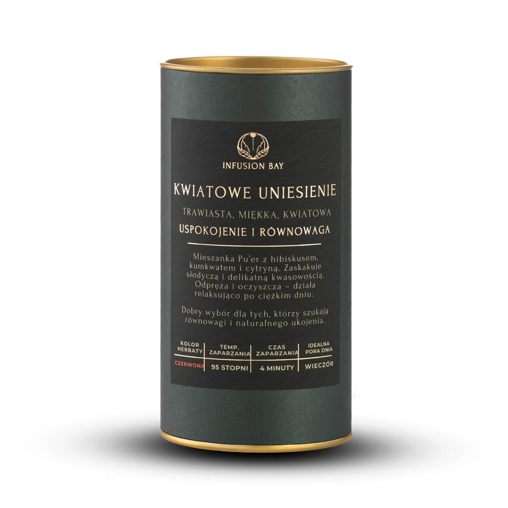 Kwiatowe Uniesienie - Czerwona Kwiatowa Herbata Z Hibiskusem Kumkwatem i Cytryną Na Uspokojenie i Równowagę
