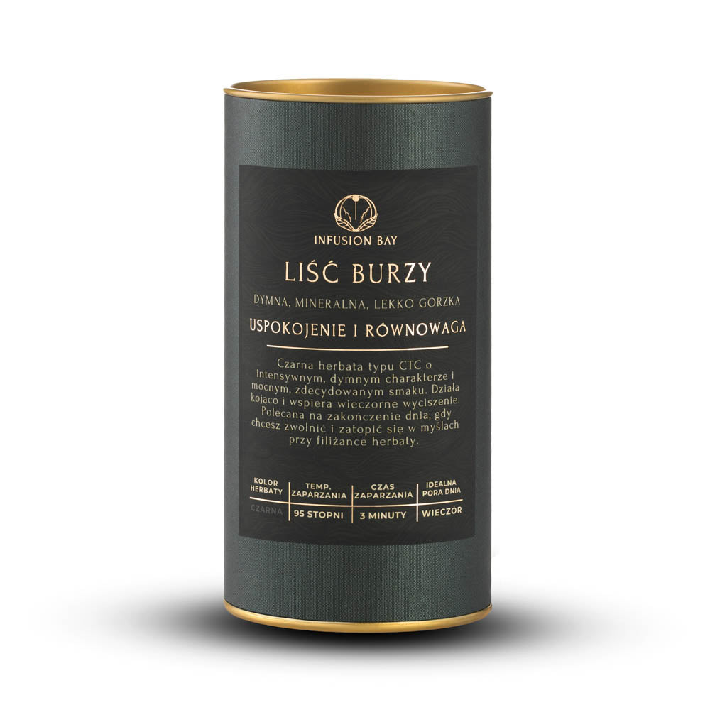 Liść Burzy - Czarna Dymna Mineralna Lekko Gorzkawa Herbata Na Uspokojenie i Równowagę