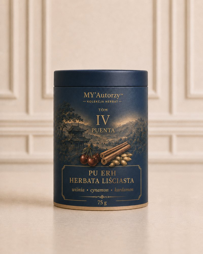 Puszka Tom IV Puenta, pu-erh z wiśnią, cynamonem i kardamonem, 75 g